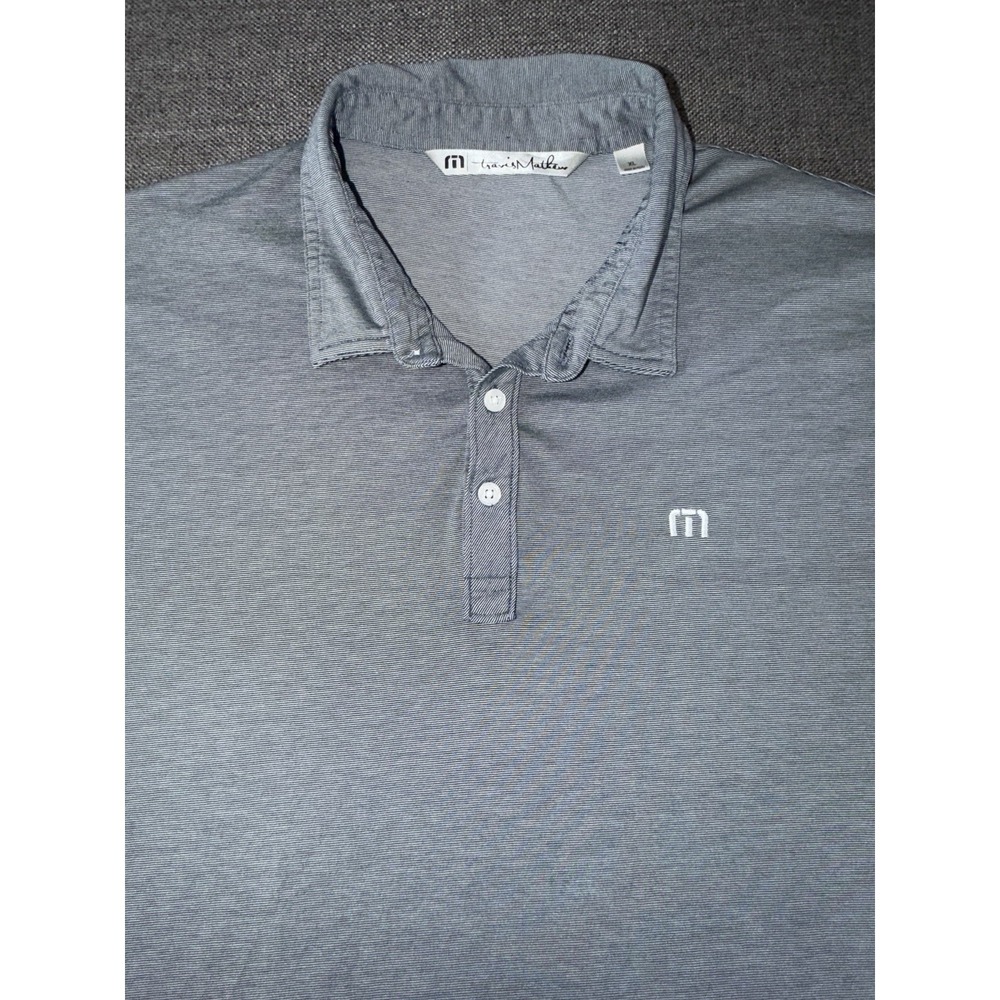 TravisMathew Polo Shirt Men's XL Gray Pima Cotton Blend Short Sleeve Casual Golf